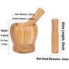 Bamboo Mortar and Pestle Set,8 Oz Natural Seasoning Spice Tools for Crushing Nuts, Grinding Garlic,Making Guacamole,Salad Dressing Eco Friendly Kitchen Gadget for Home Cooking