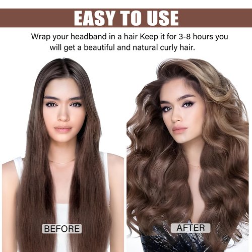 Heatless Curls Overnight Hair Curlers to Sleep in 8PCS Heatless Curlers for Long Hair Women Heatless Curling Rod Headband Set Soft Velour No Heat Blowout Hair Rollers (Leopard print-8-Velvet)