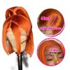 Ginger Orange Bob Wig Human Hair Straight 12 Inch 13x4 Lace Front Wigs Human Hair Pre Plucked with Baby Hair 13x4 Short Bob Transparent Lace Frontal Wigs for Black Women 150% Density