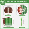 Football Party Favors, 96 Pcs Football Party Decorations-Serves 24, Birthday Plates and Napkins Kit for Football Sports Theme Game Day Tailgate Party Decorations