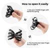 AUEAR, Octopus Clip Jaw Hair Claw Spider Hair Claw Clips Hairpins for Thick Hair (Black, 4 Pack, 3.15"x2.75")