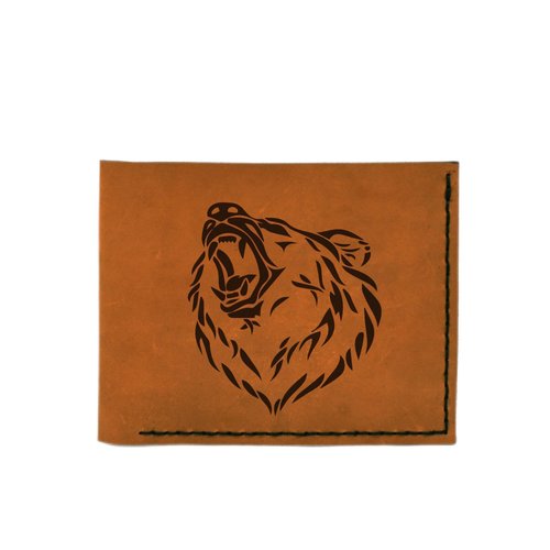 VietsWay Men's Tribal Bear -2 Handmade Natural Genuine Leather Trifold Wallet MHLT_05