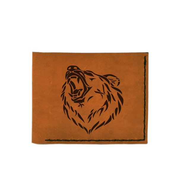 VietsWay Men's Tribal Bear -2 Handmade Natural Genuine Leather Trifold Wallet MHLT_05