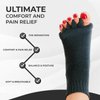 Hydrothotics Happy Feet Toe Separator Socks - Comfortable Alignment Socks – Washable Massage Socks – Prevent Foot Cramp and hammertoes - Black
