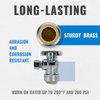 SUNGATOR 6-Pack Angle Stop Valve, Angle Water Shut Off Valve 1/2 x 1/4 Inch Compression, Toilet Water Valve, 1/4 Turn, No Lead Brass Push to Connect Plumbing Fitting, Pushfit, PEX Pipe, Copper, CPVC