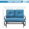 Omelaza Patio Bench, Porch Glider Outdoor Swing Glider Rocking Loveseat, Steel Frame Chair with Thick Cushion (Peacock Blue)