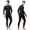 TSLA Men's Thermal Underwear Set, Microfiber Soft Fleece Lined Long Johns, Winter Warm Base Layer Top & Bottom, Soft Micro Fleece Black, Medium