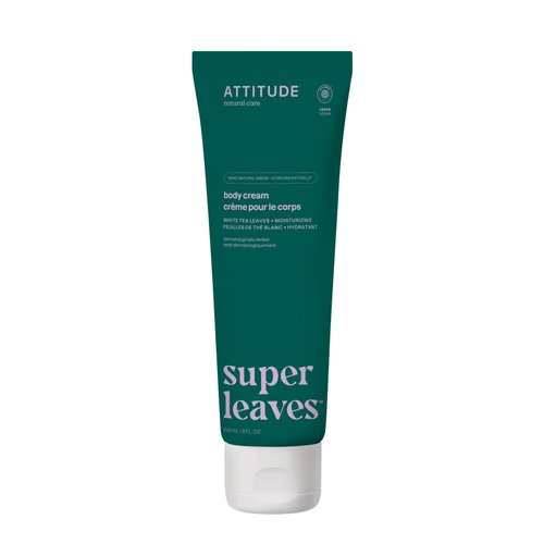 ATTITUDE Body Cream, EWG Verified Moisturizer, Vegan Moisturizing Products For Dry Skin, Dermatologically Tested, White Tea Leaves, 8 Fl Oz