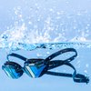 ARENA Python Racing Swim Goggles for Men and Women, UV Protection, Anti-Fog, Dual Strap, Non-Mirror Lens, Blue/White Sky