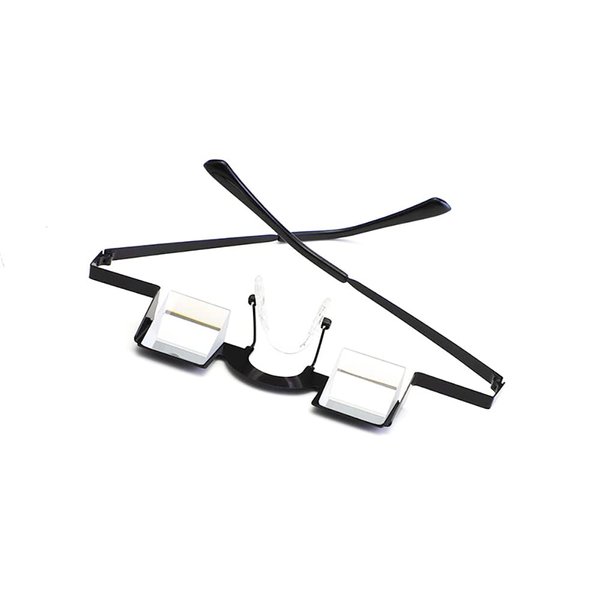 Lazyme Glasses, Prism Glasses Horizontal Glasses, Bed Prism Spectacles Horizontal, Unisex Lazy Spectacles Lie Down for Reading/Watching TV (Black)