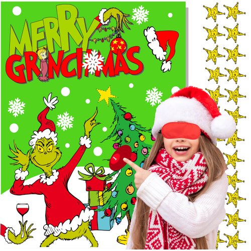 Christmas Games for Kids - Pin The Star On The Christmas Game Christmas Party Games The Christmas Party Favor Supplies for Kids Girls Boys Classroom Games Activities