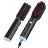 Cordless Hair Straightener Brush - Travel-Sized Electric Hot Iron Comb for Women Hair Straightening with 45Mins Long Working Battery - Fast Heating, Multi-Temp, Anti-Frizz, Anti-Scald