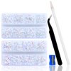 10400PCS White AB Rhinestones, Jelly Resin Rhinestones for Nails, Flatback Non Hotfix Crystals DIY Rhinestones for Crafts with 15 cm Pencil Sharpener and Tweezer & Picker Pen (White AB)
