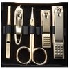Korean Nail Clipper! World No. 1 Three Seven (777) Travel Manicure Grooming Kit Nail Clipper Set Gift Set Premium Nail Clipper Set (10 PCs), MADE IN KOREA, SINCE 1975. (Gold-Red Case)