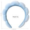 Spa Headbands for Women-Headband for Washing Face, Makeup, Skincare, Shower, Hair Accessories -Sponge & Velvet Fabric Headband (Blue)