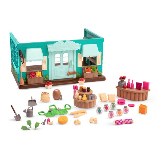 Li’l Woodzeez – Honeysuckle Hollow General Store – Dollhouse Playset with Furnitures & Accessories – Pretend Play Toy for Kids Age 3+