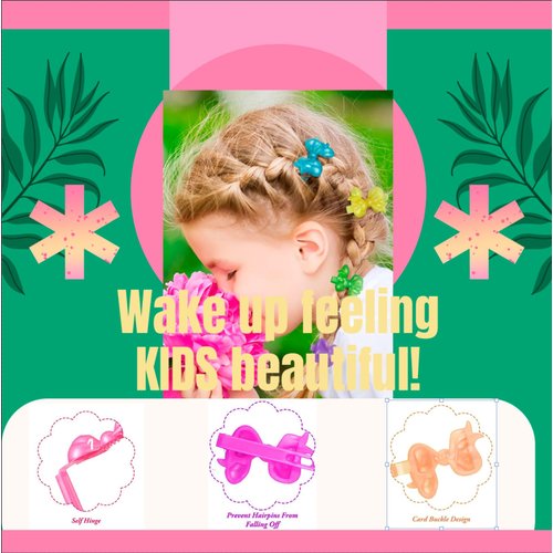 New Tara Classics Self Hinge Hair Barrettes for Girls Plastic Hair Barrettes for Baby bow Girl Barrettes 80s 90s Bow Cartoon Design Hair Pins for Baby Girls Toddlers total 40 count (BLACK)