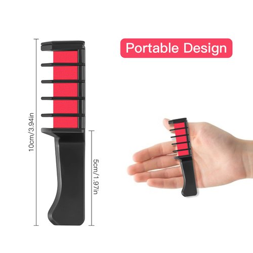 MSDADA Pink Hair Chalk for Girls - New Hair Chalk Comb Temporary Bright Washable Hair Color Dye for Girls Kids - Christmas Birthday Easter Halloween Gifts for Girls Kids-Fluorescent