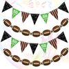 Zonon 4 Pieces Baseball Football Soccer Banner Sports Birthday Party Decorations Sports Ball Paper Garland for Sports Baby Shower Supplies (Rugby Style)