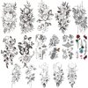 Cerlaza 16 Sheets Temporary Tattoos for Women Adults, Fake Flower Tatuajes Temporales Semi Permanent Half Arm Sleeve Tattoos, Long Lasting Realistic Flower Leg makeup Waterproof Tattoos Stickers