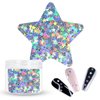 Laza 10g Stars Glitter Confetti Sparkle Shiny Holographic Micro Five-Angle Star False Nail Sequins Acrylic Paillettes for DIY Crafts Nail Art Decoration Party Face Body Make Up - Holographic Star