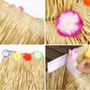 Fovths Luau Grass Table Skirt Natural 9 Feet x 29.5 Inch Hawaiian Table Skirt for Tropical Hawaiian Party Decorations Luau Party Costume Party, Straw Yellow