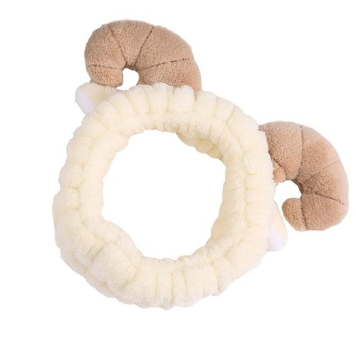 STOBOK Makeup Horn Headband Cartoon Elastic Washing Face Hair Band Cosmetic Shower Plush Hair Accessories