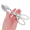 Kichvoe Stainless Steel Scissor-Type Egg Tongs, Compact and Versatile Food Tongs for Boiled Eggs, Grilling, and Kitchen Use, Heat-Resistant and Easy to Clean, 7.08 Inch (Silver)