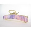Long gold metal and lavender purple pink marbled acrylic hair claw clip