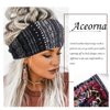 Aceorna Boho Headbands Wide Bandeau Hair Band Knot Turban Head Band Stretch Leopard Twist Head Wraps Elastic Yoga Sweatband Stylish Head Bands for Women and Girls 4 Pcs (Set c)