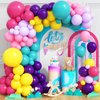 Pink Blue Purple Balloons Arch Kit, 108 Pcs Rainbow Magic Balloons Garland with Hot Pink Teal Balloon Blue Purple Yellow Latex Balloons for Kids Theme Baby Shower Birthday Wedding Party Decoration