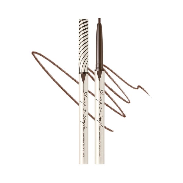 Black Brown Waterproof Eyeliner, Smudge Proof Eyeliner Pencil With Micro Precision 2mm Tip, Long Lasting & Self-Sharpening, Bundled With Eyebrow Tweezers, Ultra-Smooth Application [Pack Of 3]