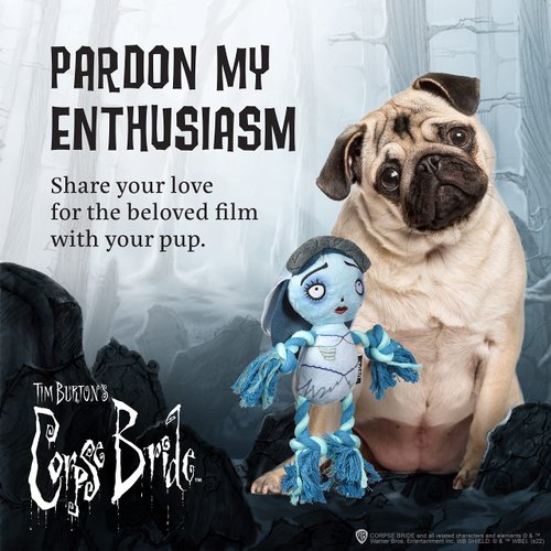 The Corpse Bride Emily Rope Dog Toy | The Corpse Bride Toy for Dogs for Halloween, Movie Nights, and More | Film Fan Gear for Pets, Movie Toy for Dogs, Dog Rope Toy, Dog Tug Toy