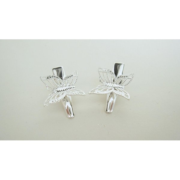 Generic 2 extra small silver butterfly metal alligator hair clip for fine thin hair