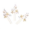 Anglacesmade Bridal Hair Pins Crystal and Leaf Hair Pin Leaf Hair Vine Branch Pins for Wedding Prom Party Hair Jewelry for Women and Girls(Pack of 3)