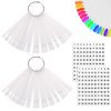 JASSINS 100 Pcs Clear Fan-shaped False Nail Swatch Sticks Nail Polish Practice Display Art Tips Nail Sample Sticks With Metal Split Ring