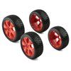 Rchobbytop 4pcs 1/8 Buggy 17mm Wheels and Tires with Hex Adapter and Nuts Wrench, OD 114mm Tyre for Off Road RC Car Arrma Typhon Traxxas Redcat HPI Redcat Hobao Xray TLR Tekno HSP 94762 94081, Red