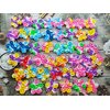 100 Packs Bulk Flower Backpack Keychain Mini pop Fidget for boy and Little Girl,Kids， Birthday Party Favors,Students Bubble Prize