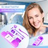 Braces Kit Cleaning Tools Boxed 8 Pack for Orthodontic, Portable Travel Dental Pick Tool Set for Braces, Interdental Brush, Ortho Wax, Floss, Oral Mirror Included - Purple