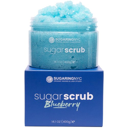 Sugaring NYC Moisturizing and Exfoliating Signature Body Scrub - Silky Smooth Skin and Ingrown Hair Prevention (Sweet Blueberry)