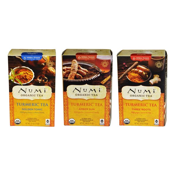 Numi Organic Tea Turmeric Blends Sampler (Pack of 3)