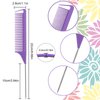 Patelai 12 Pcs Parting Comb for Braids Bulk, Rat Tail Comb for Parting Stainless Steel Pintail Comb Teasing Combs Braiding Comb Pressing Comb for Hair Styling Hairdressing Hair Salon Home(Purple)