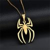 tenghong2021 Spider Pendant Necklace Stainless Steel Lightweight Spiderman Charm Jewelry for Kids Womens Boys Girls-Golden