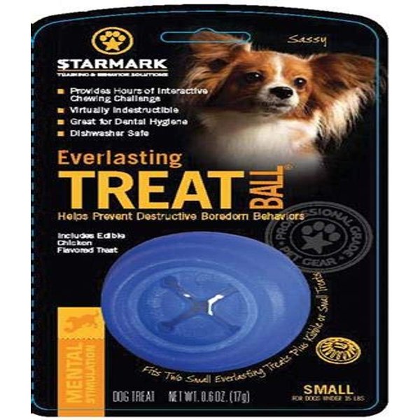 Starmark Everlasting Treat Ball Toy, Blue, Small