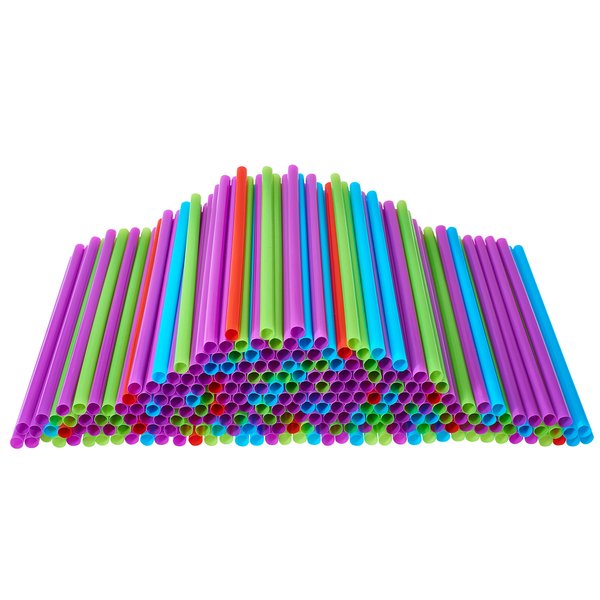 Drinking Straws 500 Count BPA-Free Multi-Colored Disposable Plastic Straw Assorted - DuraHome