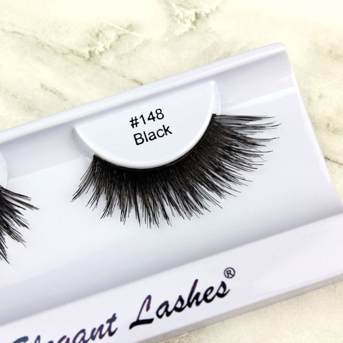 Elegant Lashes #148 Black Thick Double-Layer Criss-Cross False Eyelashes (100% Natural Human Hair)