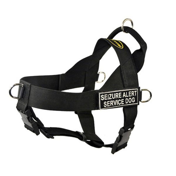 DT Universal No Pull Dog Harness, Seizure Alert Service Dog, Black, Small, Fits Girth Size: 24-Inch to 27-Inch