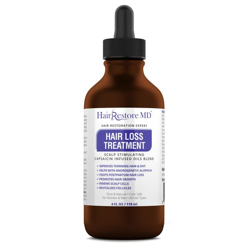 DHT Blocker Oil - Cayenne Hair Treatment Serum for Hair Regrowth, Promotes Growth and Stops Thinning or Balding
