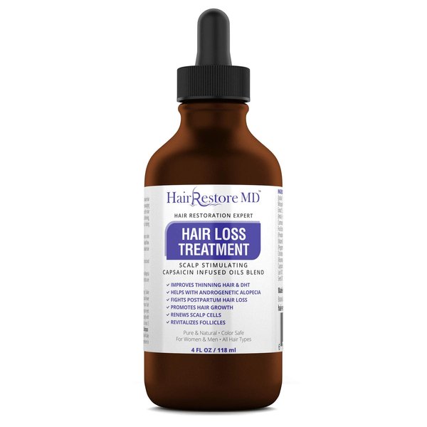 DHT Blocker Oil - Cayenne Hair Treatment Serum for Hair Regrowth, Promotes Growth and Stops Thinning or Balding