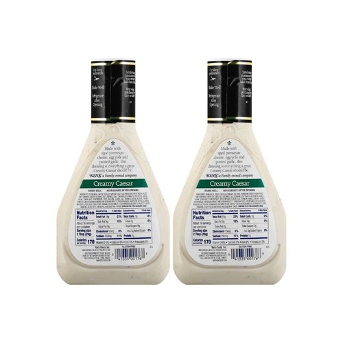 Ken’s Steakhouse Dressing, Creamy Caesar Dressing, Gluten Free Dressing for Salads or Spreads, 16 FL OZ Bottle (Pack of 2 Bottles)